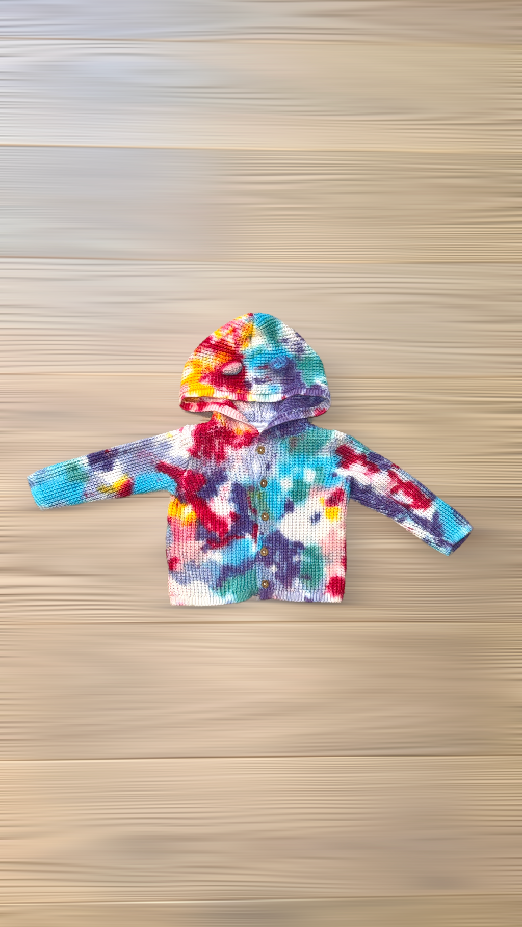 Hand-Dyed Set (12M): Baby Sweater with Hooded Ears + Ruffle Socks Arts & Crafted