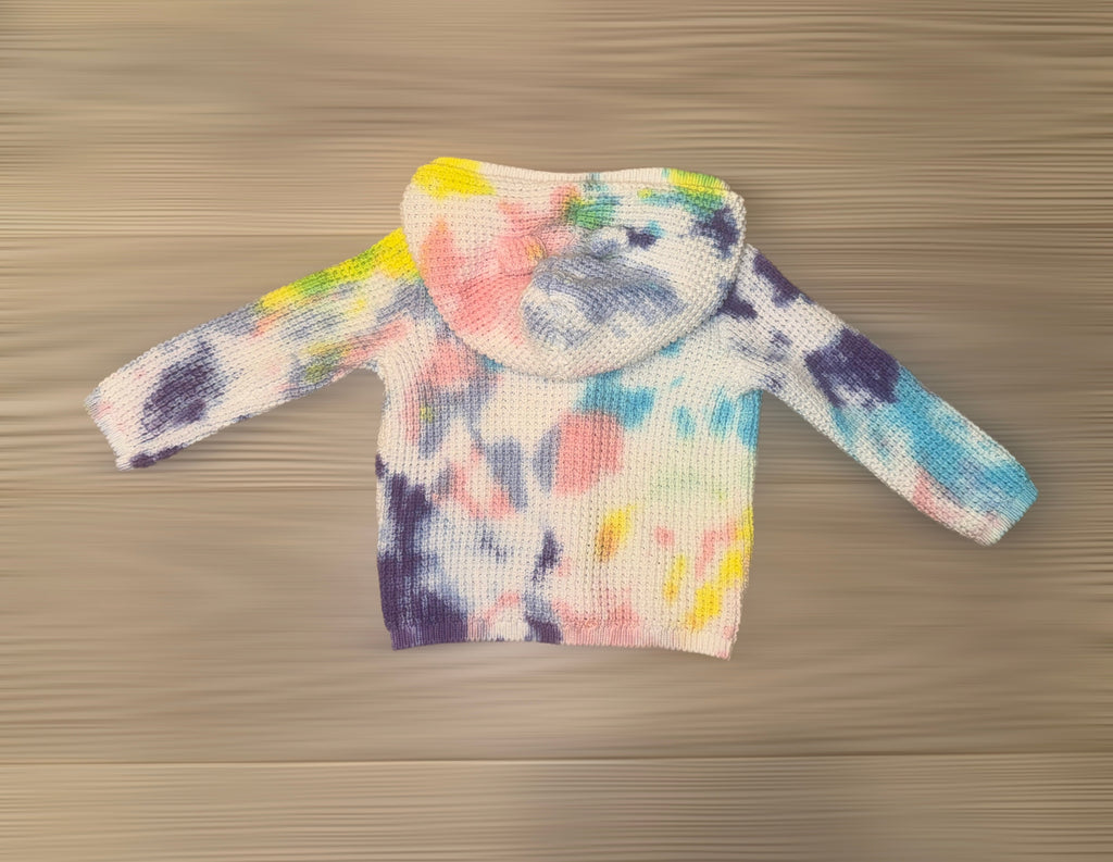 Hand-Dyed Set (12M): Baby Sweater with Hooded Ears + Ruffle Socks Arts & Crafted