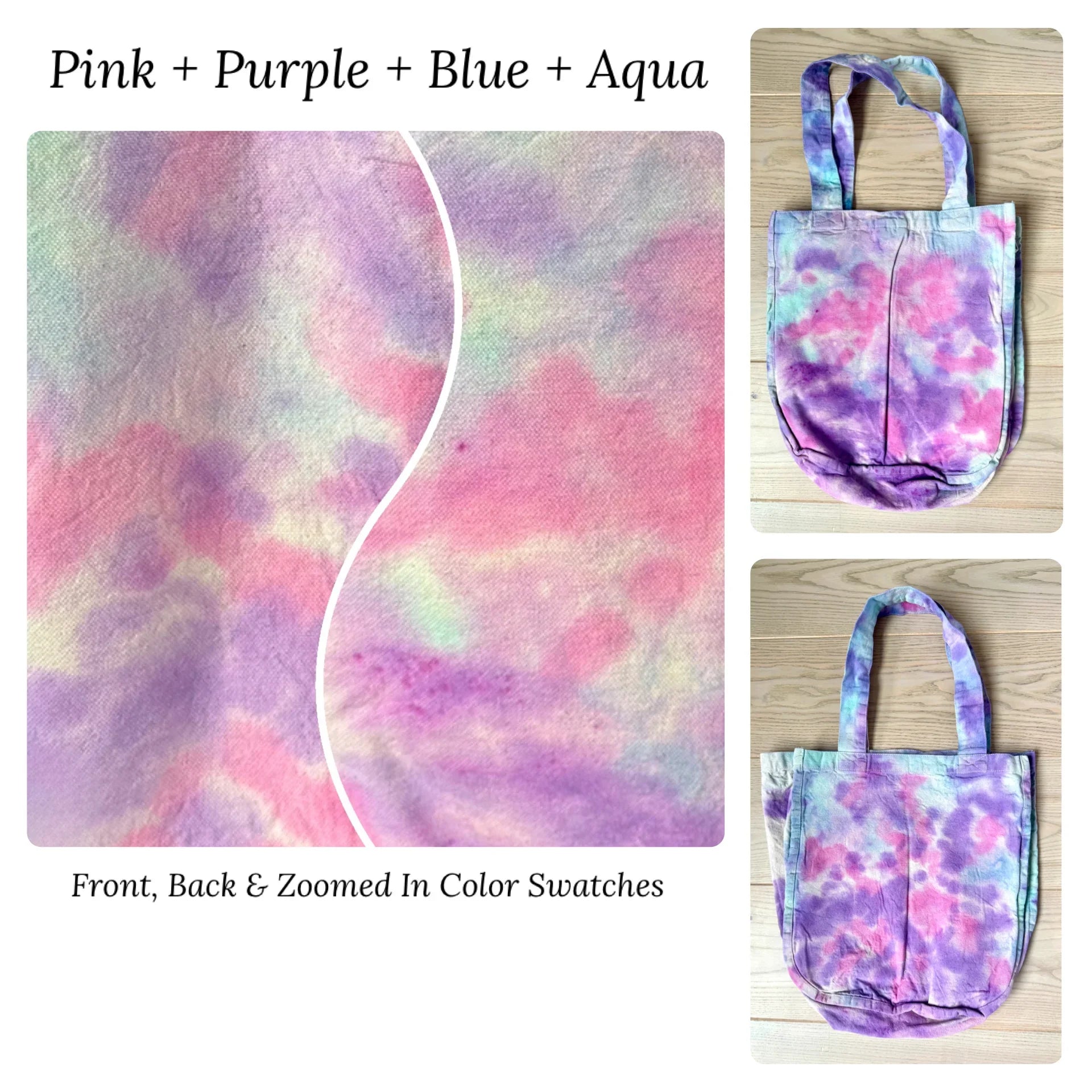 The BFF Tie-Dye Tote Bag in Pink Purple Blue and Aqua