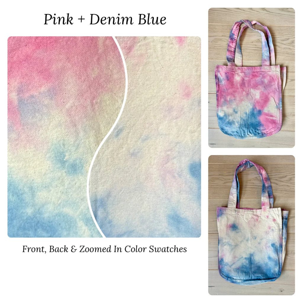 The BFF Tie-Dye Tote Bag in Pink and Denim Blue