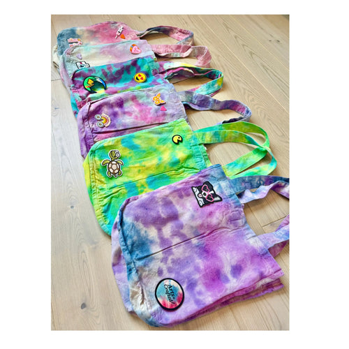The BFF Tie-Dye Tote Bag with Iron-On Patches